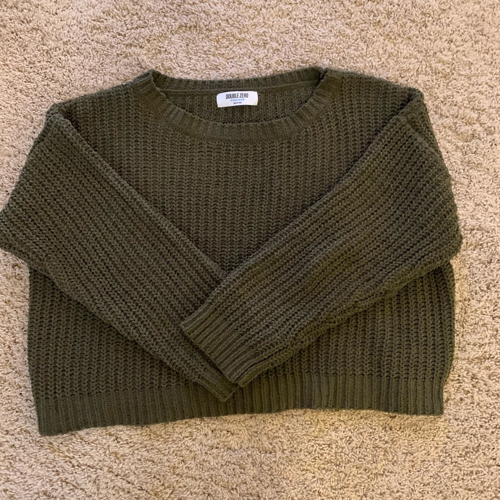 Double Zero Cropped Sweater Olive